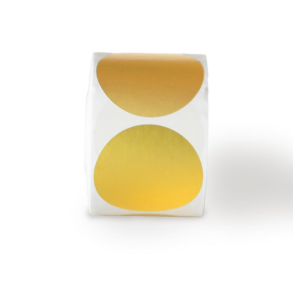 Matte Gold Foil 2" Embossing Seal Stickers / 500 Round Blank Gold Color Coding Labels / 2" Circle Envelope Seals for Embossers/Made in The USA Matte Gold 2”