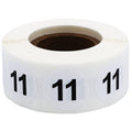 White with Black Number 11 Circle Dot Stickers, 3/4 Inch Round, 500 Labels on a Roll for Organization and Inventory - Semi-Gloss Finish - Made in The USA #11
