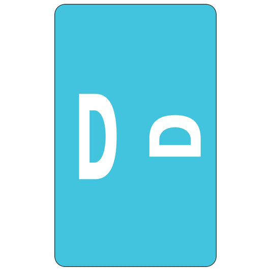 Smead AlphaZ ACCS Color-Coded Alphabetic Label, D, Light Blue, 100 Labels per Pack (67174)