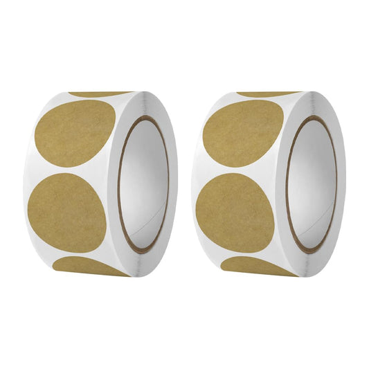 2 Rolls 1 Inch Round Kraft Paper Stickers Blank Circle Label Stickers Color Coding Label Dots Envelope Seal Stickers Gift Packaging Stickers
