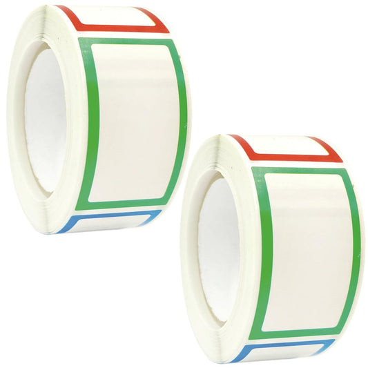 500 Count (2 Rolls) Rectangle Classification Labels Stickers File Folder Labels Adhesive Labels Name Labels Envelopes Labels Stickers Container Labels for Home Office Use, Color Random