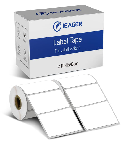 iEager M110 Thermal Labels, 1.57"x1.18" (40x30mm) Label Stickers Self-Adhesive Sticker for M120/M110/M110s/M200/M220 Label Maker, 90 Stickers/Roll, Set of 2, White 2 Rolls 40*30mm