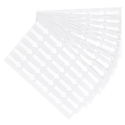 PATIKIL Small Arrow Sticker Label 1.2x0.4, 300 Pcs Adhesive Color Coding Sign Decal for Gas Flow Direction Inspection Defect Marking, White