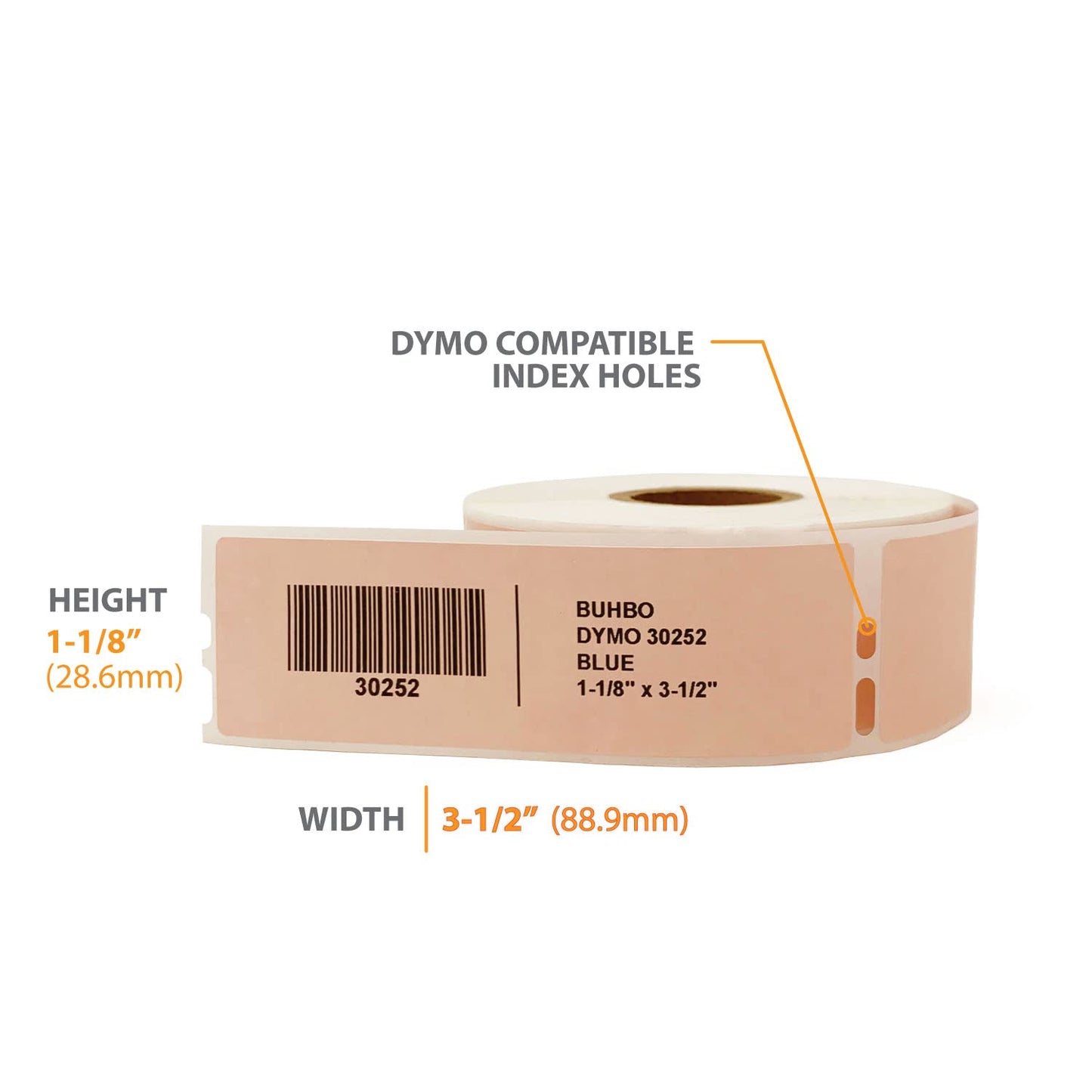 Buhbo Compatible with DYMO LabelWriter LW 1-1/8" x 3-1/2" Pink Mailing Address Label 30252 (350 Labels Per Roll) Pink 1 Roll