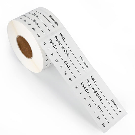 L LIKED 500 Large Size Dissolvable Food Rotation Labels 2" x 3" Use by Shelf Life Labels for Food Storage