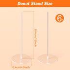 Dooiclear Donut Stand 6 Pack, Acrylic Bagel Stand, Clear Doughnut Holder