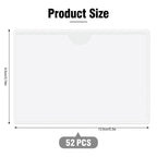 52 Pack Self-Adhesive Index Card Pockets, Clear, Top Load, 3 x 5 Inch 3" x 5"