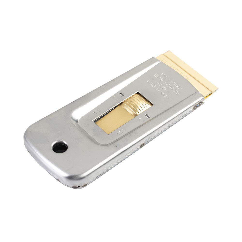 WEUPE razor blade scraper tool for glass, paint, decals, and stickers with 5 replaceable blades and holder for precise removal.