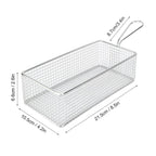Mini French Fries Basket with Handle, 8.5x4.2x2.6 In, Silver