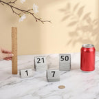 FINGERINSPIRE 50 Pcs Stainless Steel Table Order Numbers 1-50 1.97x1.65x1.34 inch Arched Shape Number Holders Restaurant Metal Table Number Signs for Cafe Dining and Banquet Events
