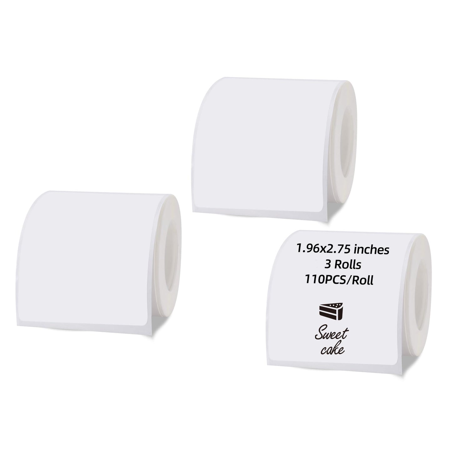 White Thermal Label Sticker for L7/L9/P50/M120/M110/M200/M220/221B Label Maker, 3 Rolls 2”x2.75”(50x70mm) Business Shipping Address Logo Jar Barcode Thermal Sticker Paper Waterproof Oilproof 1.96*2.75 White