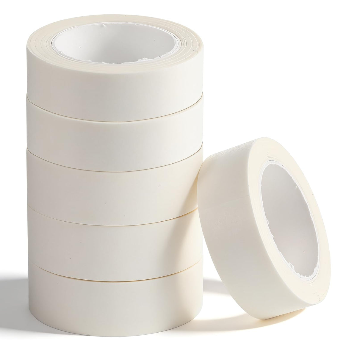 6 Rolls White Painters Tape, Masking Tape, White Washi Tapes Decorative Masking Tapes No Residue Easy Removal for Painting Wall Arts Scrapbooks DIY Crafts