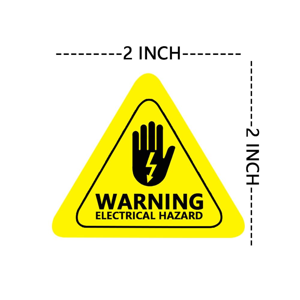 Danger Electrical Hazard Voltage Shock Safety Warning Label Sticker,2 Inch High Voltage Labels,Electrical Shock Hazard Risk Warning Sign,50 Pcs