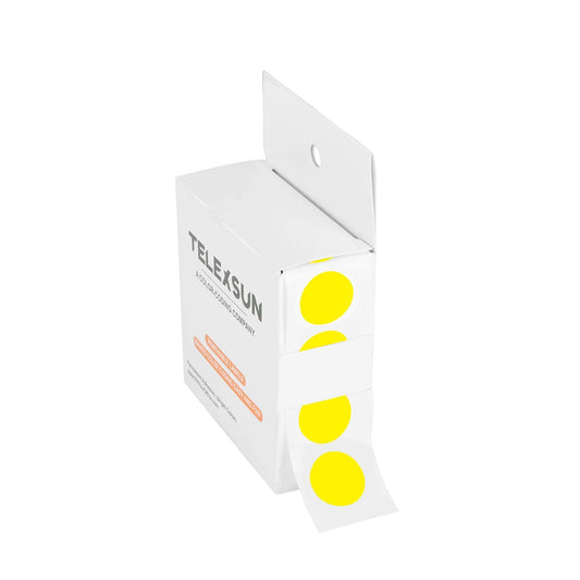 3/4 Inch Round Permanent Color-Code Dot Stickers, Yellow Color Coding Circle Dot Labels on a Roll, 1200 per Dispenser Box 3/4"