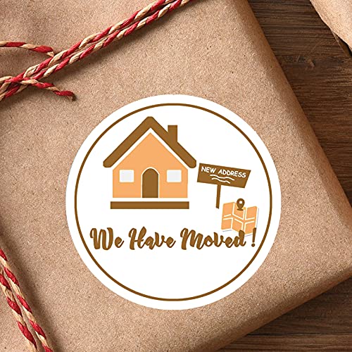 We Have Moved Stickers,Self-Adhesive New Address Envelope Seals,1.5 Inch Change of Address Moving Announcement Label Sticker,160 Pcs per Pack