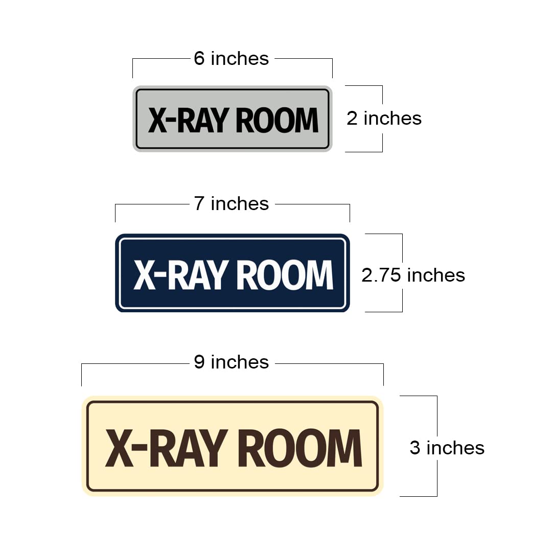 Standard X-Ray Room Sign (Brushed Silver) - Large Brushed Silver 3 x 9" - Large 1 Pack