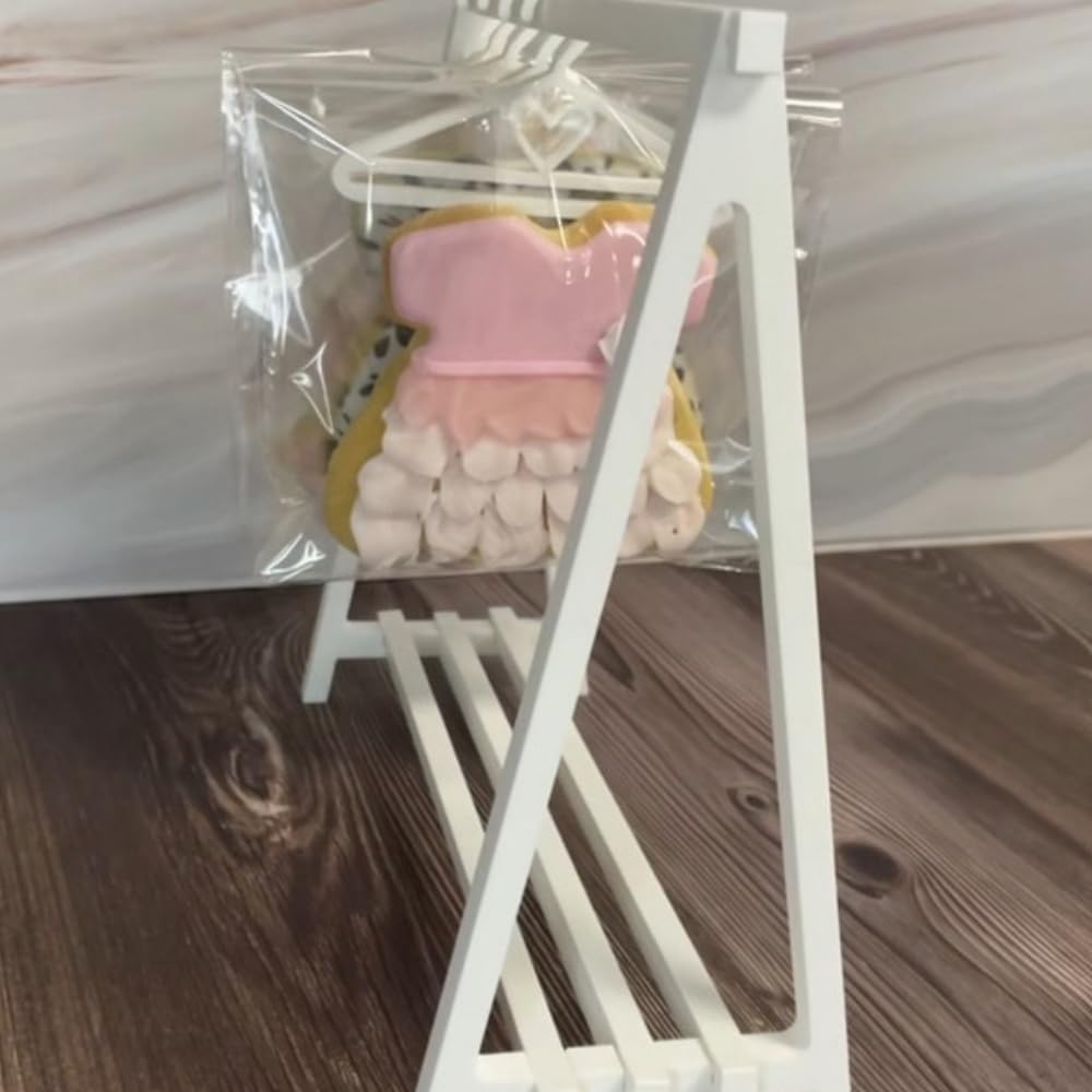 Mini Cookie Rack, Mini Biscuit Holder for Displaying Biscuits, Mini Decorative Biscuit Hanger for Tea Parties/Family Gatherings/Children's Parties, Biscuit Rack with 10 Mini Hangers