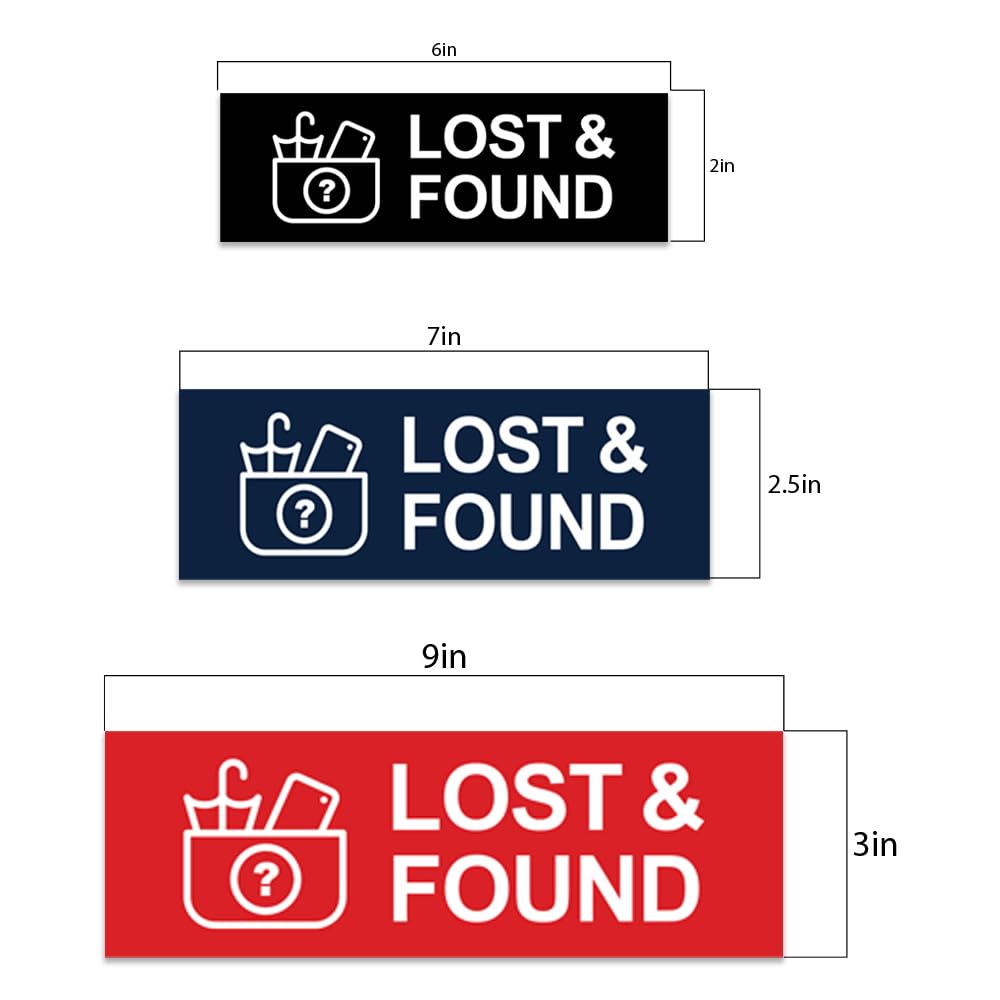 Basic Lost And Found Sign (Black) - Large 2 Pack 3 x 9" - Large (2 Pack) Black