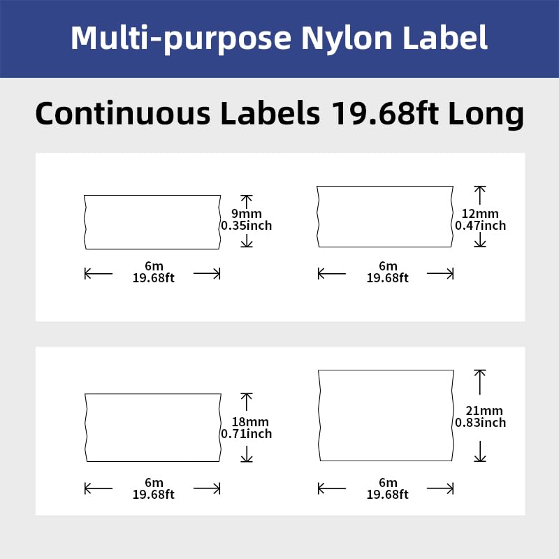 MakeID Multi-Purpose Nylon Label Cartridge for Wire Labeling, Terminal Blocks, General ID, Black on White - for P31 Industrial Label Makers, 0.94" W, 19.68ft/Roll .94"(24mm) Continuous