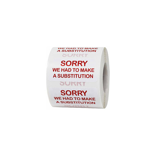 Sorry, We Had to Make a Substitution Dietary Medical Healthcare Labels 1 x 2 Inches in Size, 500 Labels on a Roll