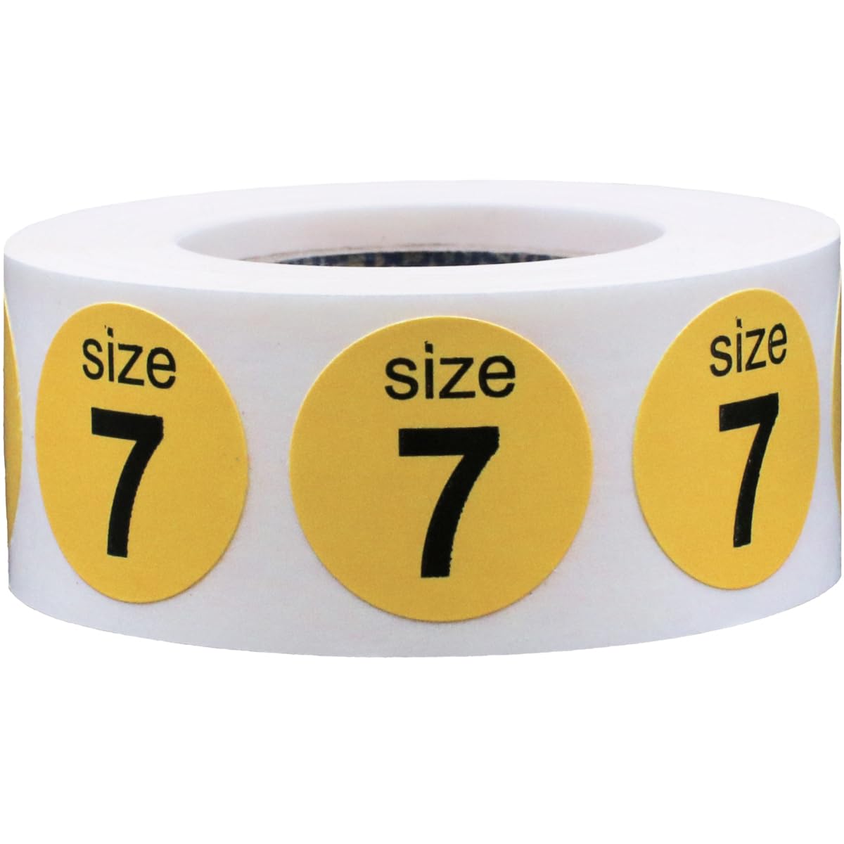 Shoe Size 7 Yellow Stickers for Retail Clothing 0.75 Inch 500 Total Adhesive Labels Yellow Size 7