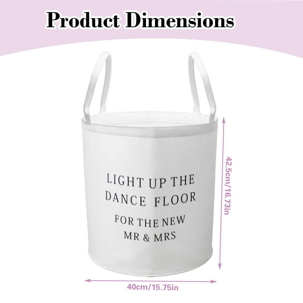 Wedding Baskets with Handles 16" Large White Felt Storage Basket