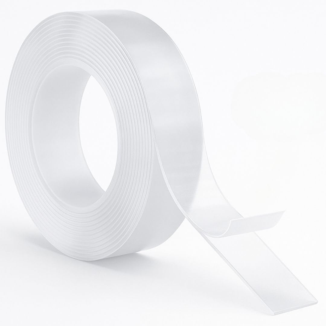 GTSE Double Sided Mounting Tape - Heavy Duty Adhesive 1.18in x 9ft Clear Nano Tape for Picture Hanging, Removable Sticky Pads, Posters, Wall Décor, Carpets, DIY Projects – Strong & Versatile Solution