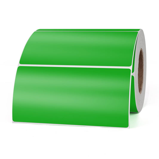 Green Color Coding Labels 2 × 4 Inches Rectangle Vinyl Self-Adhesive Stickers Waterproof Name Tags Removable Roll for Office School Home 500 PCS Green