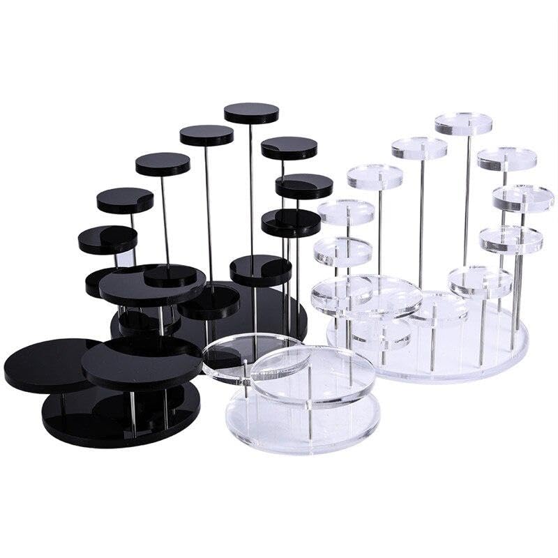 Cupcake Stand Acrylic Display Stand for Jewelry/Cake Transparent Dessert Rack Wedding Birthday Party Decoration Tools (white,12circles) white 12circles
