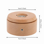 Wooden LED Display Base, Rotating Touch Dimming Stand for Crystal Decor