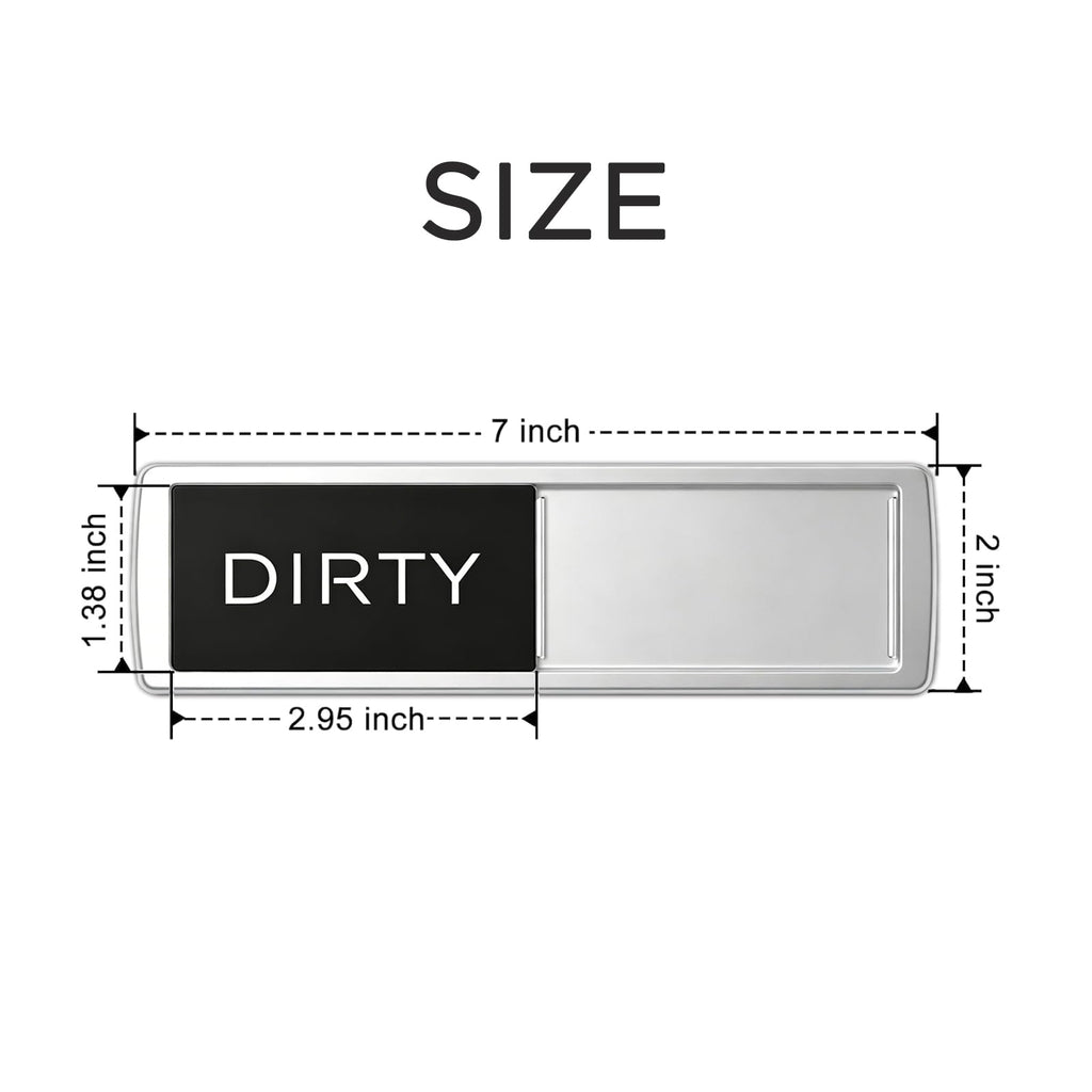 Clean Dirty Magnet for Dishwasher Simple Design，Black White Black White