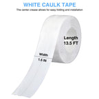 White Caulking Tape for Toilet and Bathtub Self Adhesive, 1.5" x13.5Ft Sealant Caulk Strip Sealing Tape for Bathroom Peel and Stick Floor Shower Wall Tile and Kitchen Edge Protector White-1.5IN-13.5FT-A