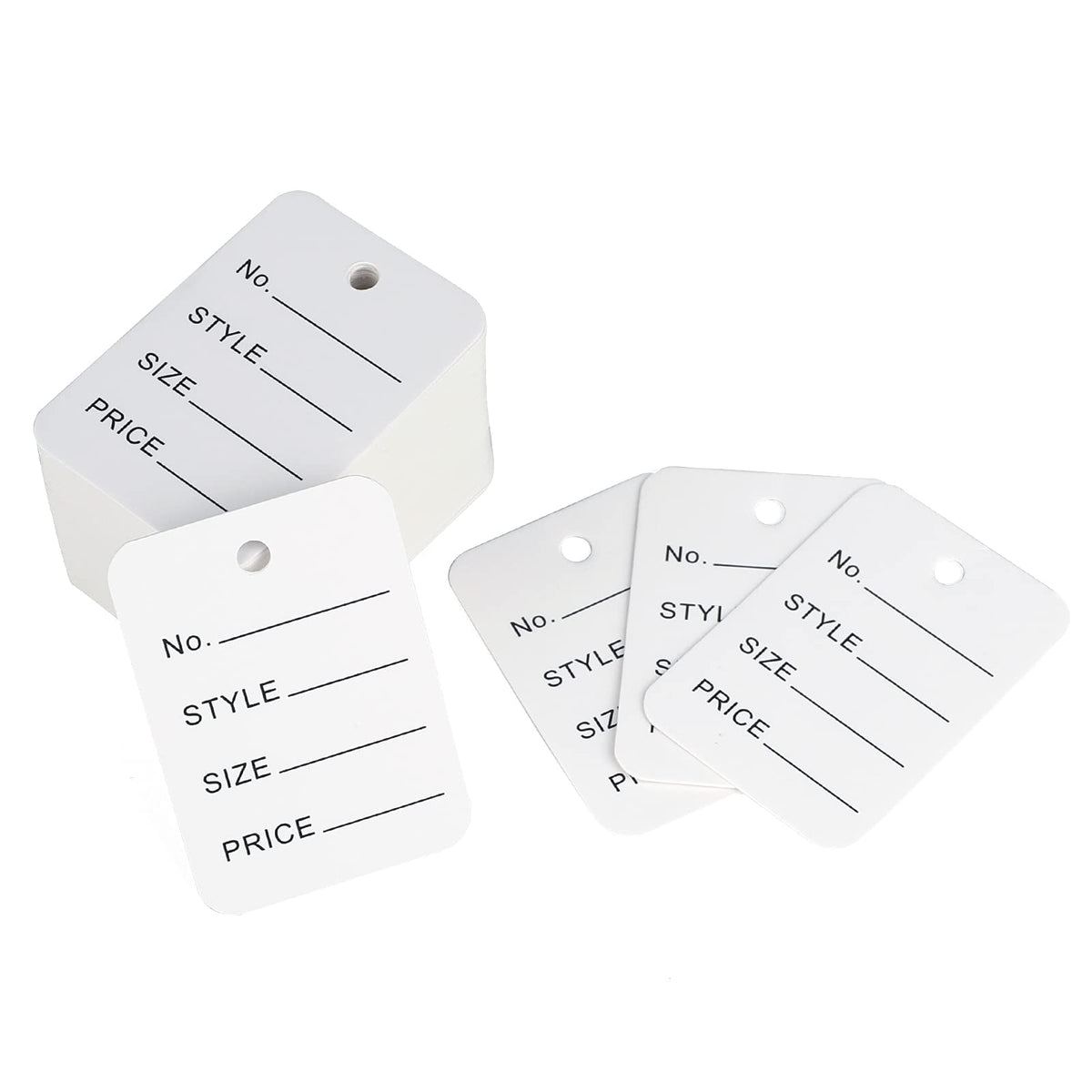 G2PLUS 1000 PCS Price Tags,1.97 X 1.38 in Clothing Labels, Unstrung White Square Rectangular 1.3x1.9 in