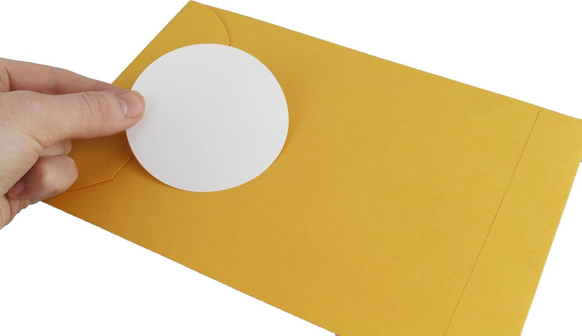 ChromaLabel 3-inch round color-coding sticker labels, white write-on dots, high visibility permanent labels, 500 per roll