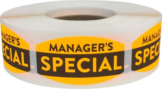 Manager's Special Grocery Store Food Labels .75 x 1.375 Inch 500 Total Adhesive Stickers