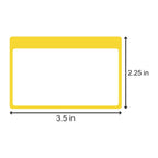 Name Tag Stickers, 2.25 x 3.5 Inch, Yellow, 900 Count 3 Rolls