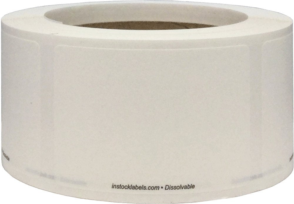 InStockLabels Dissolvable Food Storage Labels, 2 x 3 Inch, 5 Case of 500 Label Rolls - Convenient Blank Adhesive Stickers for Organization and Food Rotation, Meal Prep Stickers Dissolve in Water 2500