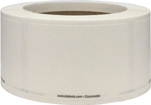 InStockLabels Dissolvable Food Storage Labels, 2 x 3 Inch, 5 Case of 500 Label Rolls - Convenient Blank Adhesive Stickers for Organization and Food Rotation, Meal Prep Stickers Dissolve in Water 2500
