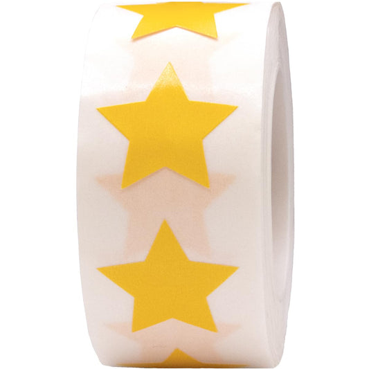 Yellow Star Shape Stickers 0.75 Inch 500 Adhesive Labels