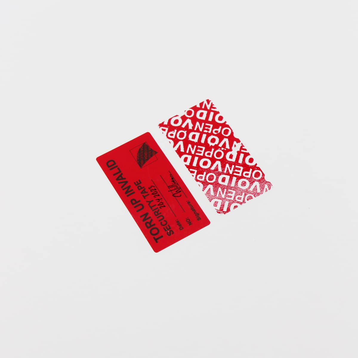 Solitary Walker 100Pcs Tamper Evident Security Labels 1x2 inch Red Complete Transfer Tamper Proof Stickers Safety Torn up Invalid Seals Tape 1 x 2 inch