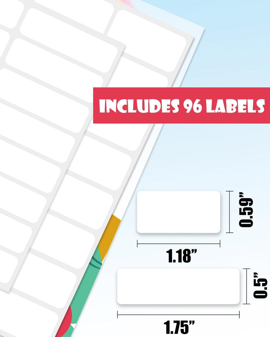96 Pcs No-Iron Fabric Labels, and 100 Pcs Iron on Clothing Labels