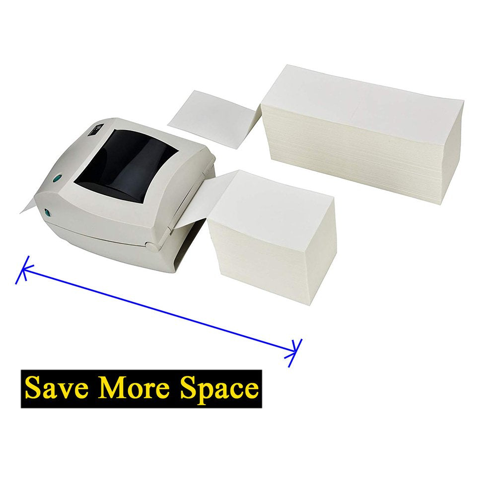 Immuson 4 x 6 Direct Thermal Shipping Labels with Perforations, Pack of 500 Thermal Labels, Permanent Adhesive, White Mailing Fanfold Label for Thermal Printer 500 Labels