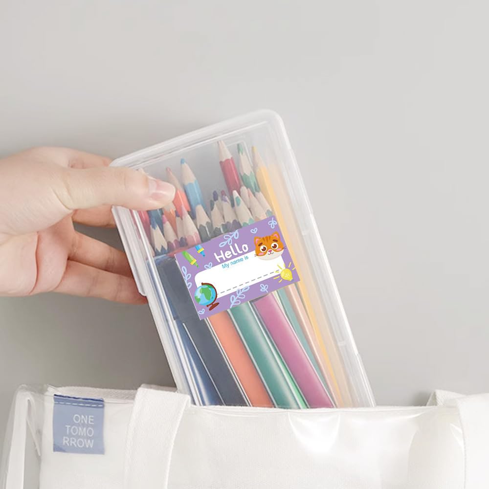 Hello Name Tag Cute Labels Roll Stickers Self-Adhesive Badge for School Office Nursery Home Supplies, 3"x2", 250 PCS