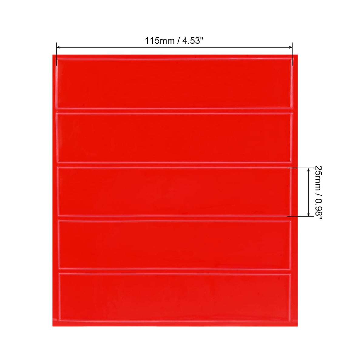 PATIKIL 4.5 x 1 Inch Safety Reflective Stickers, 25Pcs Adhesive Night Warning Sticker Waterproof Reflector Tape Strip for Helmet Hard Hat Clothing, Red Bright Red