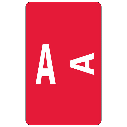 Smead AlphaZ ACCS Color-Coded Alphabetic Label, A, Label Sheet, Red, 100 per Pack (67171), 1" x 1-5/8"