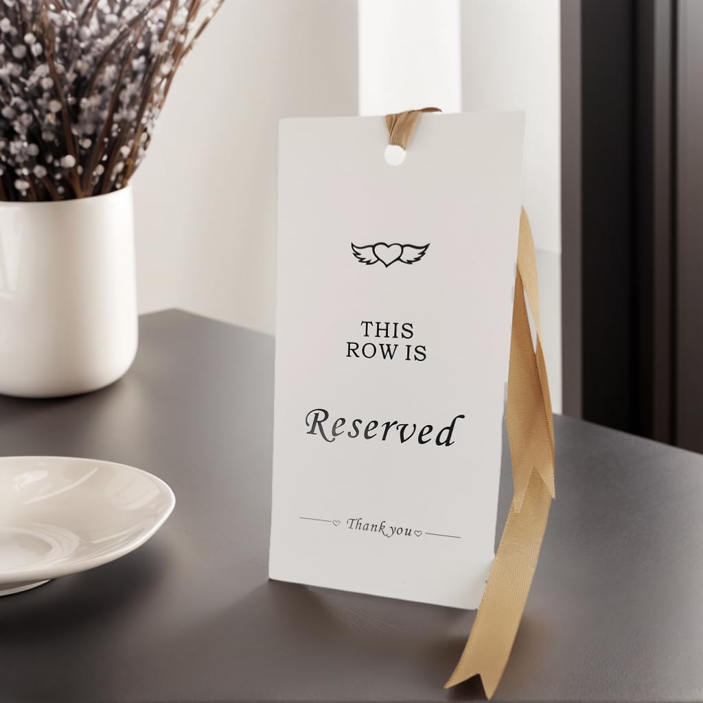 Reserved Seating Signs for Wedding, 20-Pack