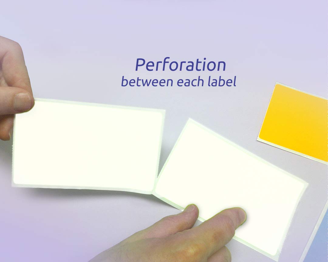 NextDayLabels - 3 X 5 Rectangle Inventory Color Coding Labels, 500 Per Roll (White) White