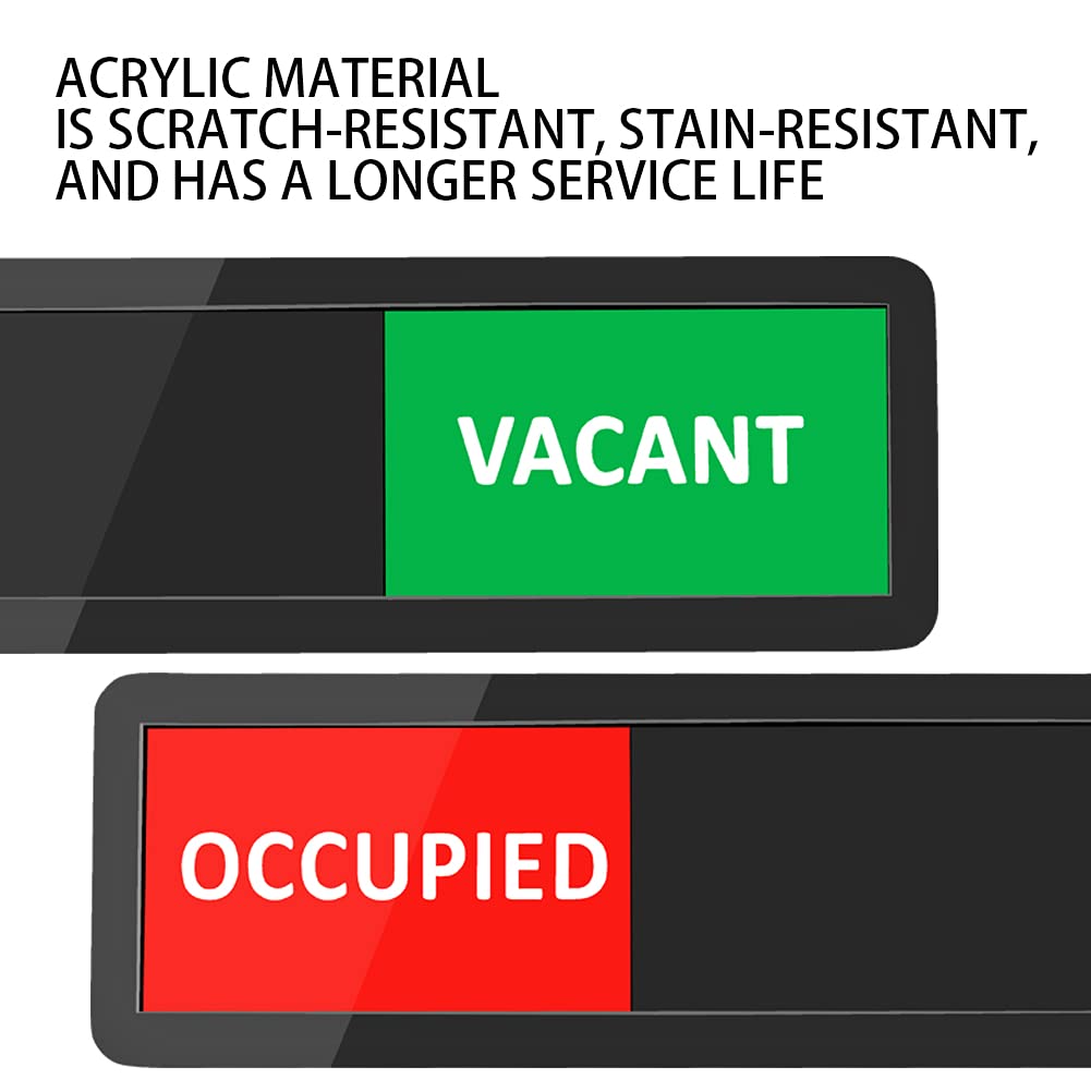 Privacy Sign, Vacant Occupied Sign for Home Office Restroom Conference Hotels Hospital, Slider Door Indicator Tells Whether Room Vacant (115 INCH, Black) (Pack of 2) 11*5 INCH (Pack of 2)