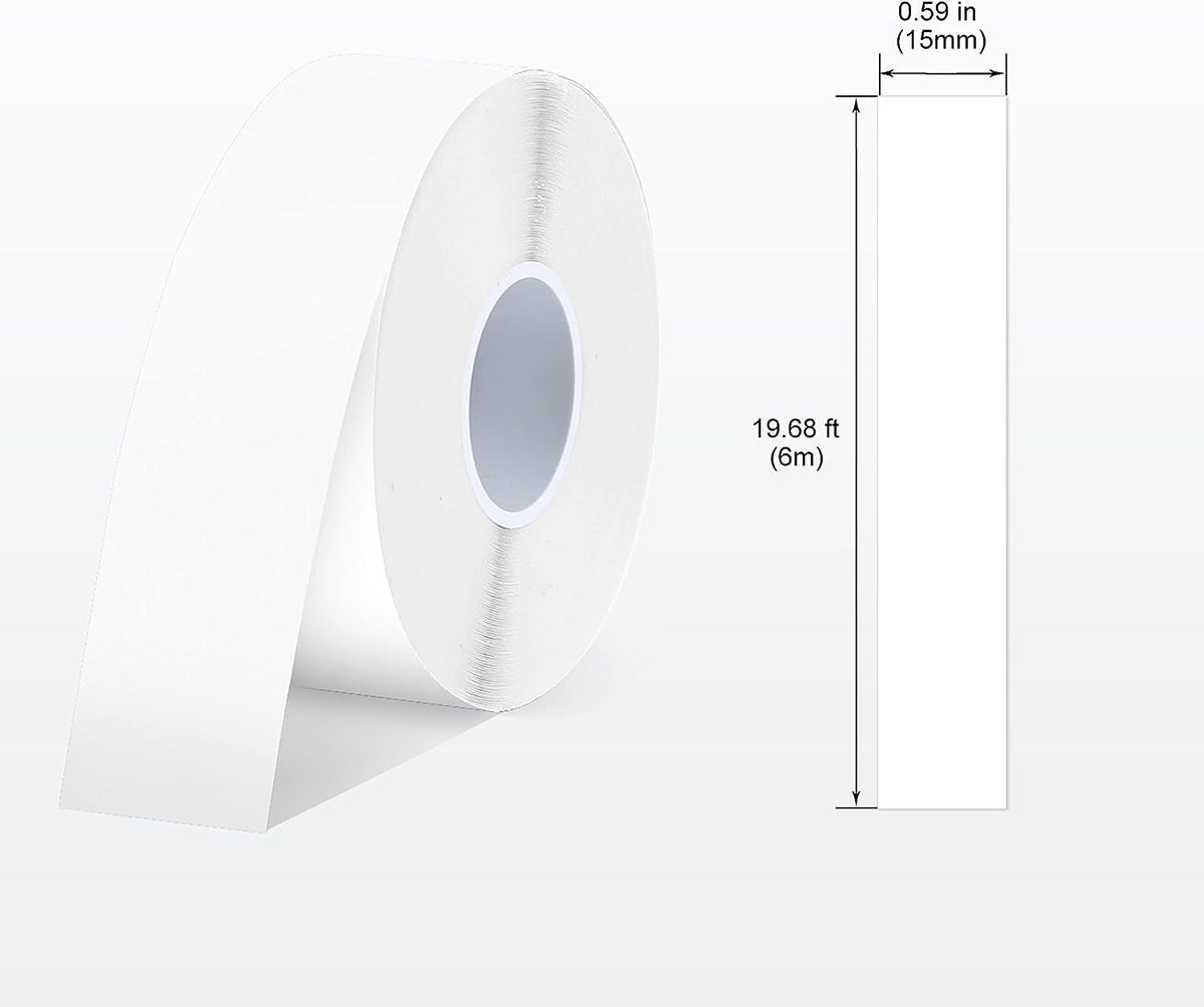 SUPVAN E-Series Continuous Label, 4 Packs, 0.59'' W × 19.7' L, White