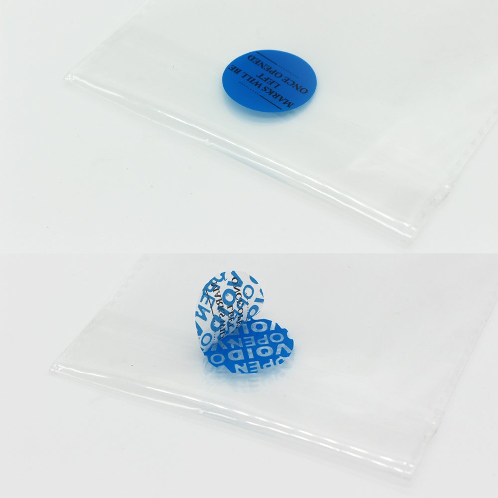 Solitary Walker 200Pcs Tamper Evident Security Void Stickers Diameter 1 inch Round Blue Complete Transfer Tamper Proof Labels Safety Torn up Invalid Seals Tape